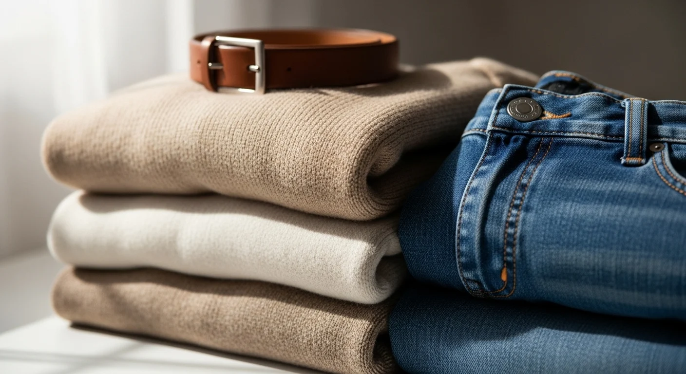 A minimalist capsule wardrobe with neutral colors