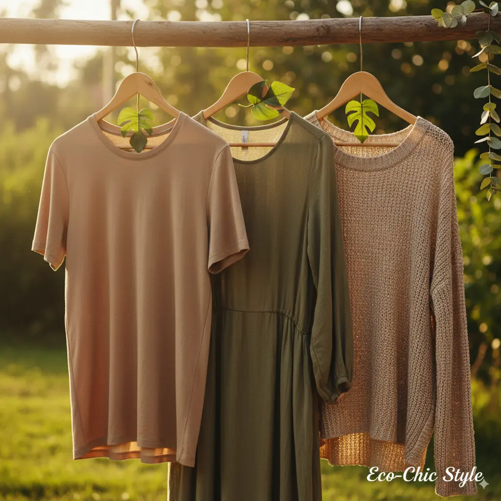 Sustainable fashion items made from eco-friendly materials