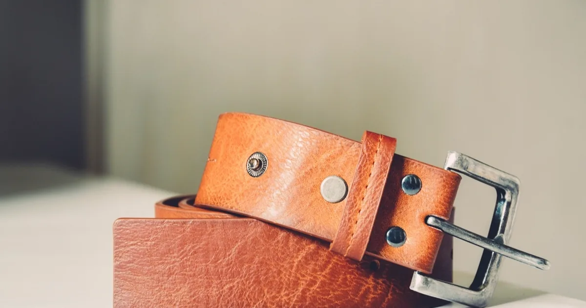 A leather belt styled as part of an outfit